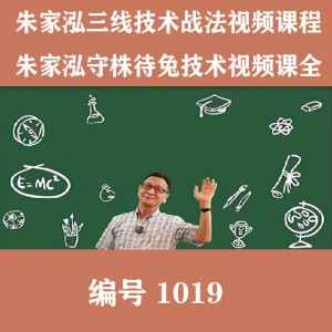 1019.朱家泓三线技术战法视频课程 朱家泓守株待兔技术视频课全